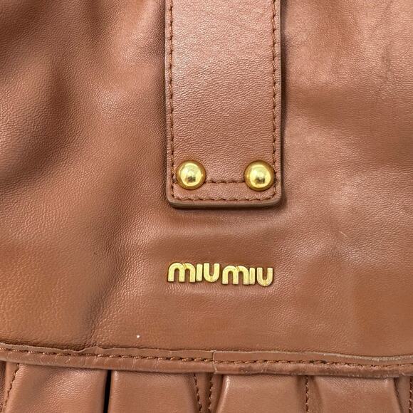 Miu Miu Brown Coffer matelassé leather hobo/shoulder bag with Braided Handle - Picture 6 of 16